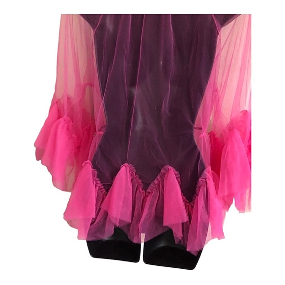 Maeve style Pink sheer tulle‎ blouse tunic mini dress top size Large new - Picture 15 of 15
